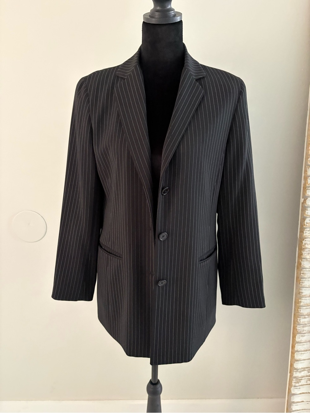 Yansi Fugel black Pinstripe Blazer
